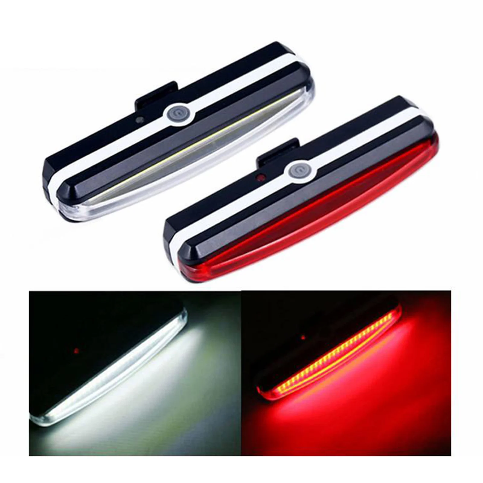 

USB Red/White LED Rear Bike Light Ultra Bright Taillight 6 Modes Options