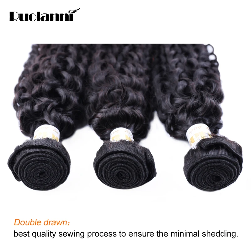 Ruolanni Волосы Кудрявые Волнистые пряди бразильских волос Пряди человеческих для