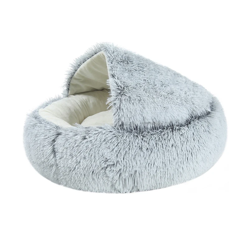 

Super Soft Pet Bed Kennel Dog Round Cat Winter Warm Sleeping Bag Long Plush Puppy Cushion Mat Portable Cat Supplies 40/50cm