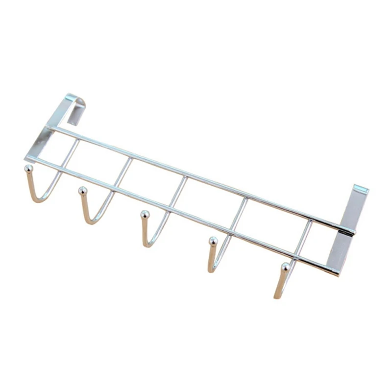 

Утолщенный дверной крючок для дома, крючок для дверей шкафов из нержавеющей стали с 5 крючками, без следов, крючок без гвоздей, стойка для хра...