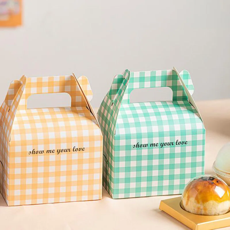 

50 шт. клетчатая коробка для печенья, конфет, бумажная портативная коробка для маффинов, капкейков, муссов, пирожных, пудинга, упаковка, подарочные коробки