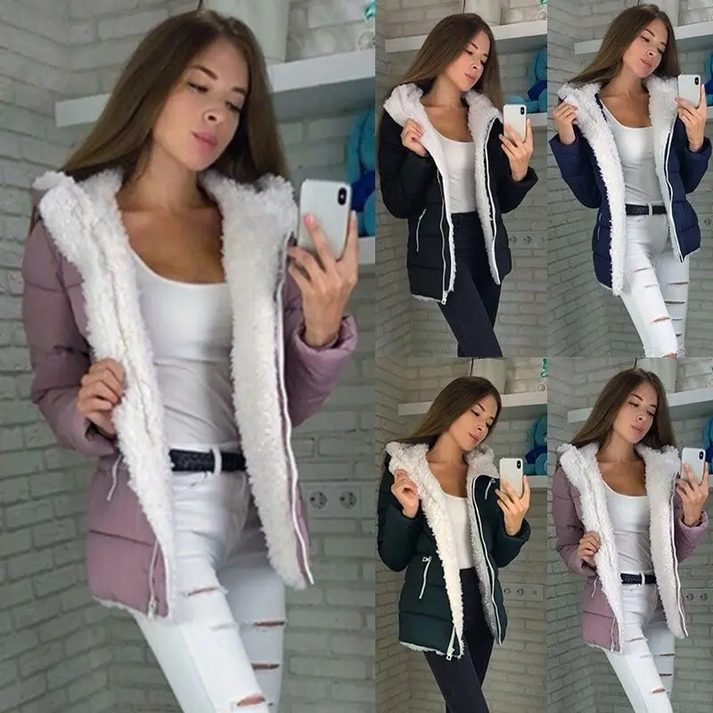 

Fleece Cardigan Hooded Jacket Cotton Jacket Winter Warm Coat