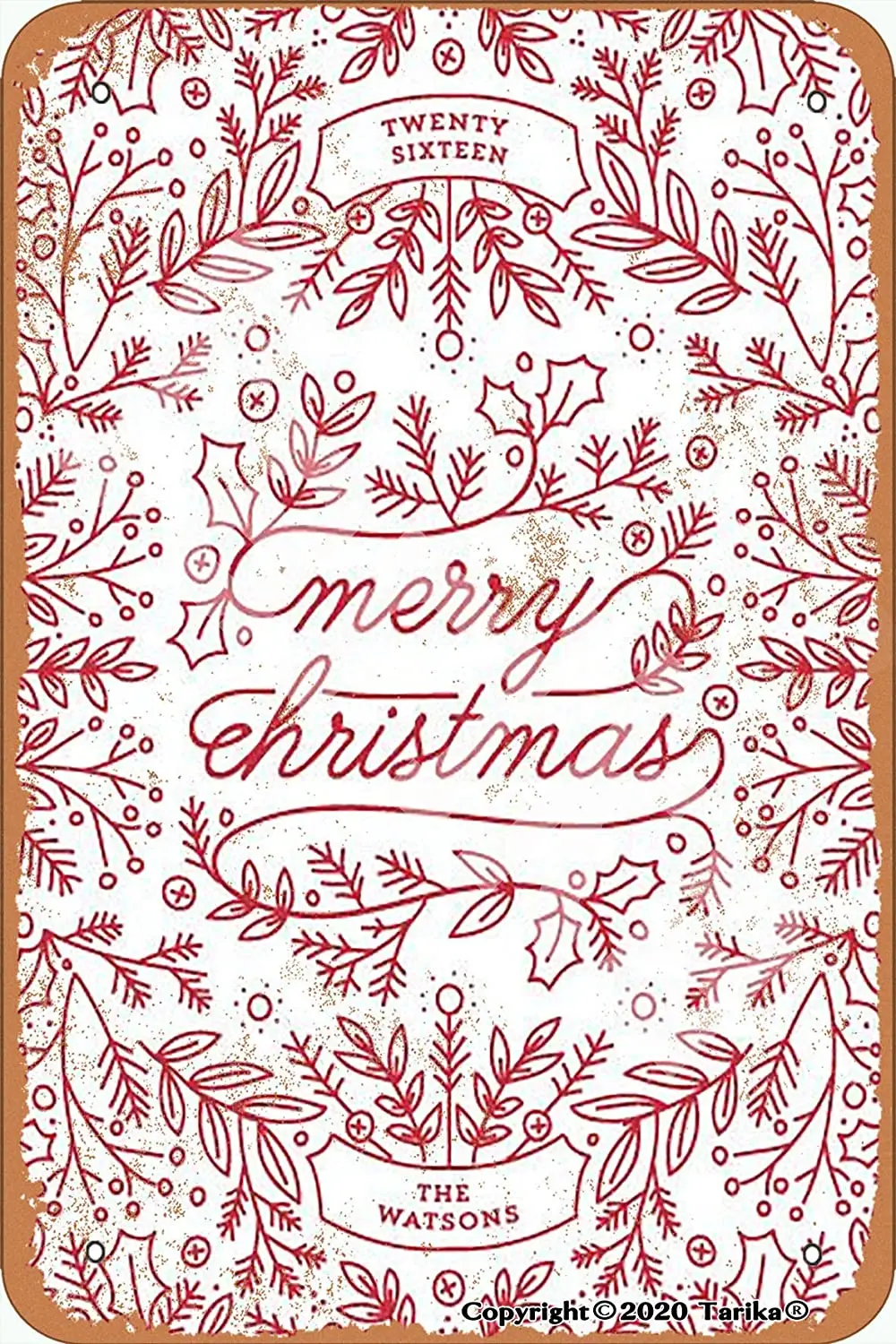 

Tarika Merry Christmas Retro Look Iron 20X30 cm Decoration Crafts Sign for Home Funny Wall Decor