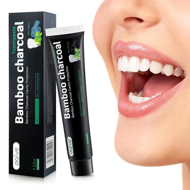 

120g Activated Charcoal Toothpaste Teeth Whitening Oral Care Remove Stains Fresh Breath Oral Hygiene Bamboo Charcoal Toothpaste