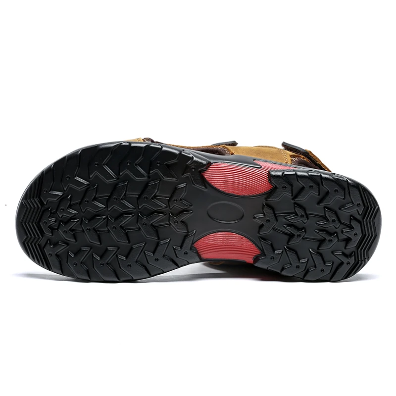 Сандалии мужские из натуральной кожи удобная Пляжная повседневная обувь для