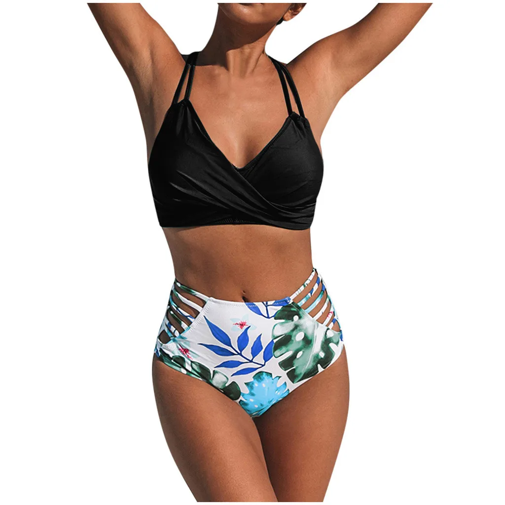Женский купальник с цветочным принтом SAGACE комплект бикини со шнуровкой из двух