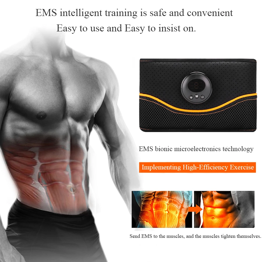 EMS тренажер для мышц живота стимулятор ABS Электростимуляция фитнес-массажер живот потеря веса похудение оборудование для домашнего спортзала