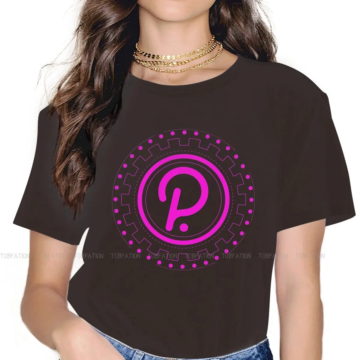 

Футболка Polkadot DOT для женщин и девушек с принтом криптовалюты, 5XL, винтажная Мягкая футболка для отдыха, высокое качество, пушистая