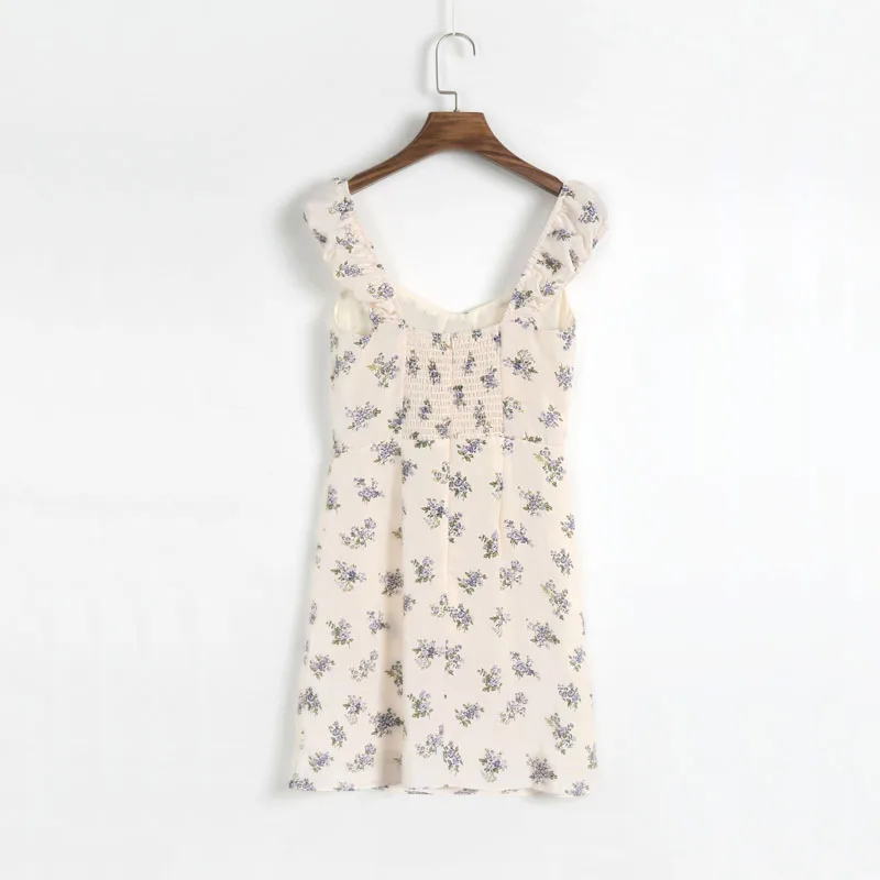 

Women casual summer dress flower print dress Slim sling strap design Vestidos