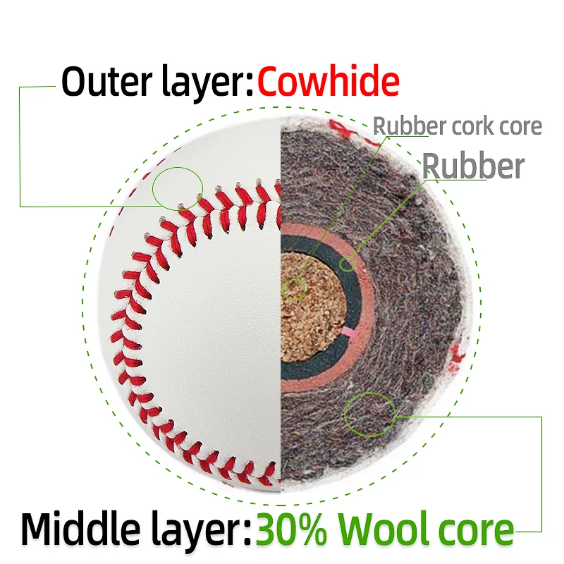 

Cattlehide, кожаные бейсбольные мячи, Размер 9 дюймов, для командных соревнований, для тренировок