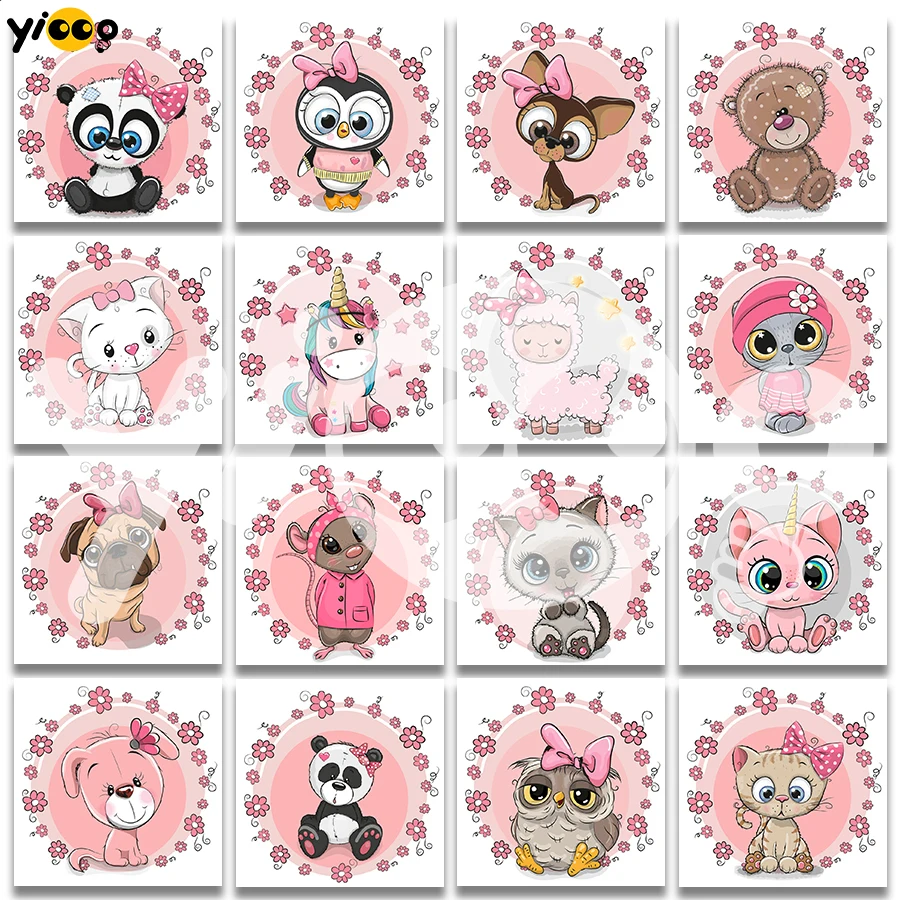

Full Square/Round Drill Diamond Painting Embroidery Cute Animal Baby Series Rhinestone Mosaic Cross Stitch Decor Gift TX59