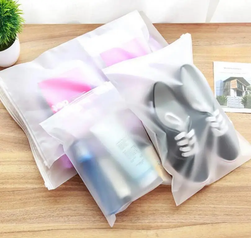 

Quetravelling Storage bag Frosted Thick Plastic Reclosable Zipper Poly Bag, Storage Packaging Bag for Gift Clothes Shoes Jewelry