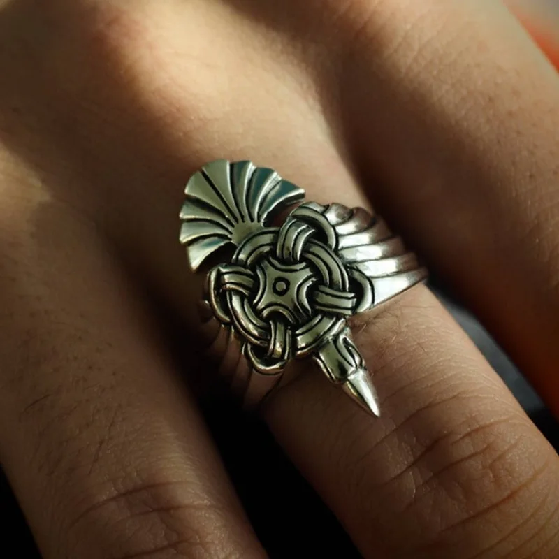 

New Hot Vintage Fashion Women Silver Celtic Crow Ring Opening Adjustable Gothic Punk Party Jewelry