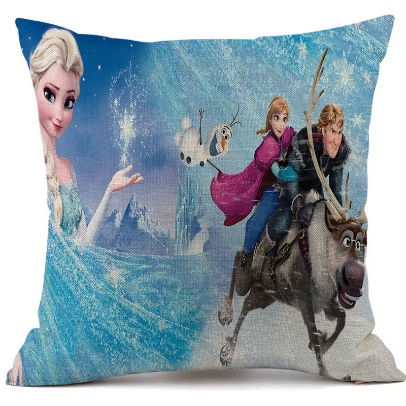 

DISNEY Frozen Cartoon Cushion Cover Aisha And Anna Princes SHome Linen Pillowcase 45*45cm Children's Gifts Подушка Funda Cojin