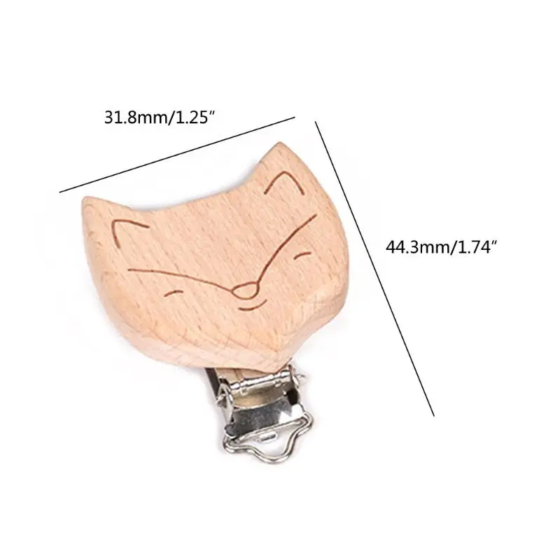 

Nipple Chain Accessories Wooden Pacifier Clip Cute Fox-shaped Baby DIY Preferred