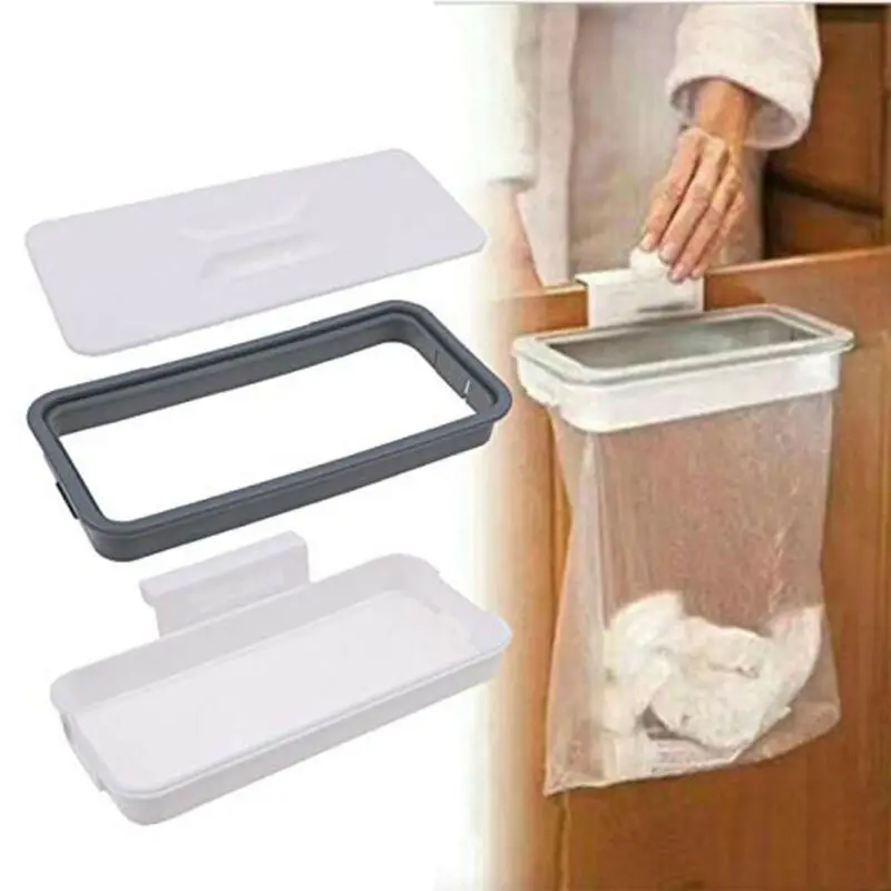 Newest Hot Kitchen Garbage Bag Holder Cabinet Rack Hanging Waste Bin Storage Bucket Hands Free Trash | Дом и сад