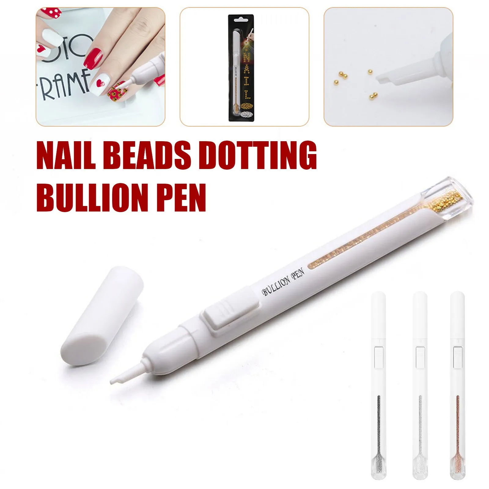 

0.8mm Steel Beads Picking Dotting Pen Nail Art Tool Pick Up Small Ball Caviar Manicure Accessory Nail Painting Bullion Pen