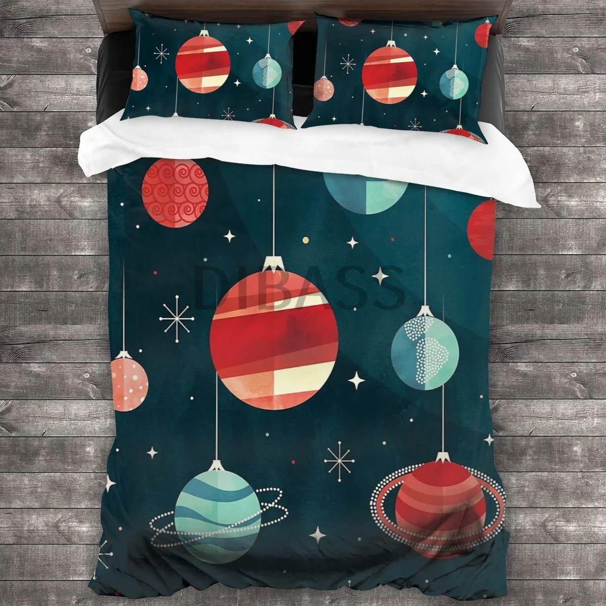 

Joy To The Universe (Teal Version) Comforter Set with 2 Pillowcases，Soft Microfiber Bedding Set Duvet Cover