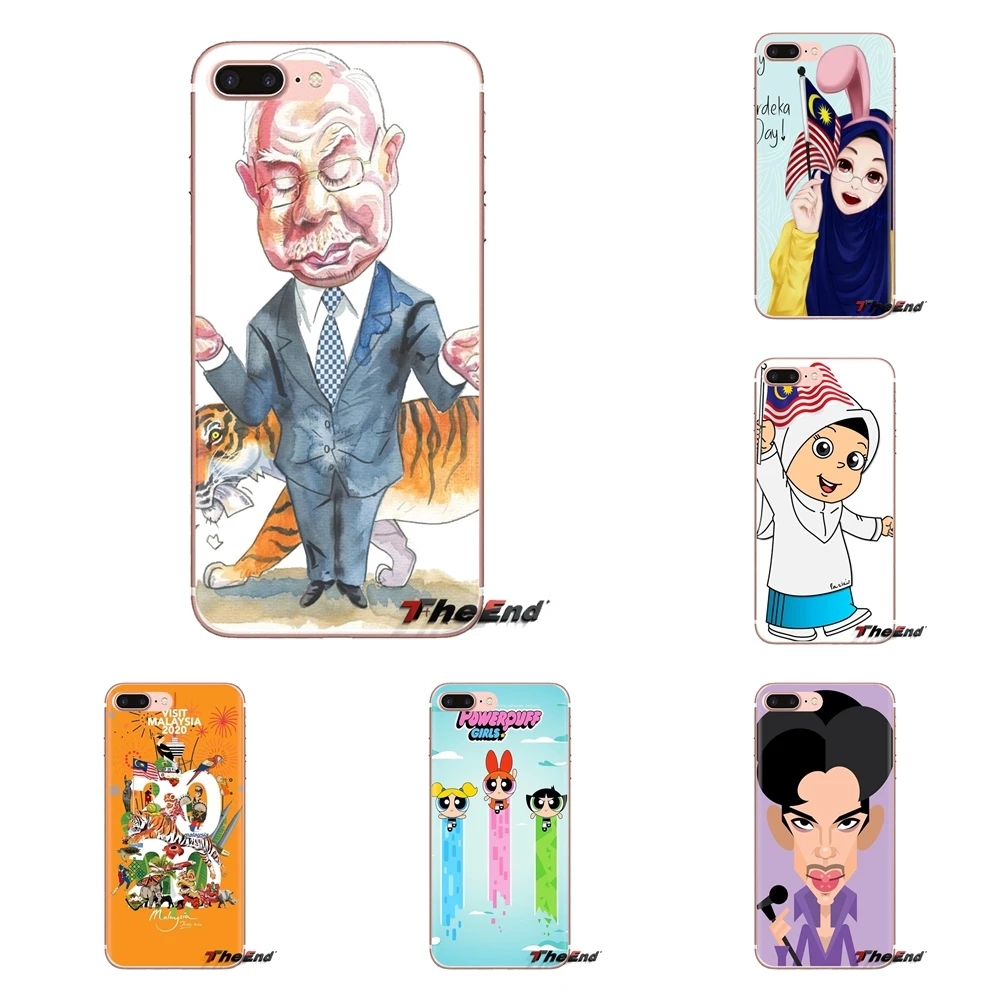 Для samsung Galaxy S2 S3 S4 S5 MINI S6 S7 edge S8 S9 Plus Note 2 3 4 5 8 Coque Fundas Малайзия Мультфильм прозрачный