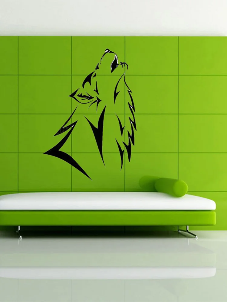 Вой Волка виниловая декоративная Наклейка Настенная художественный настенный