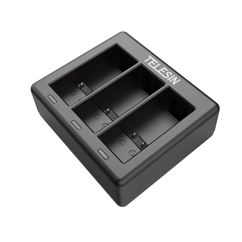 TELESIN 3 способа зарядное устройство с LED-светильник для зарядки GoPro Hero 9 Black