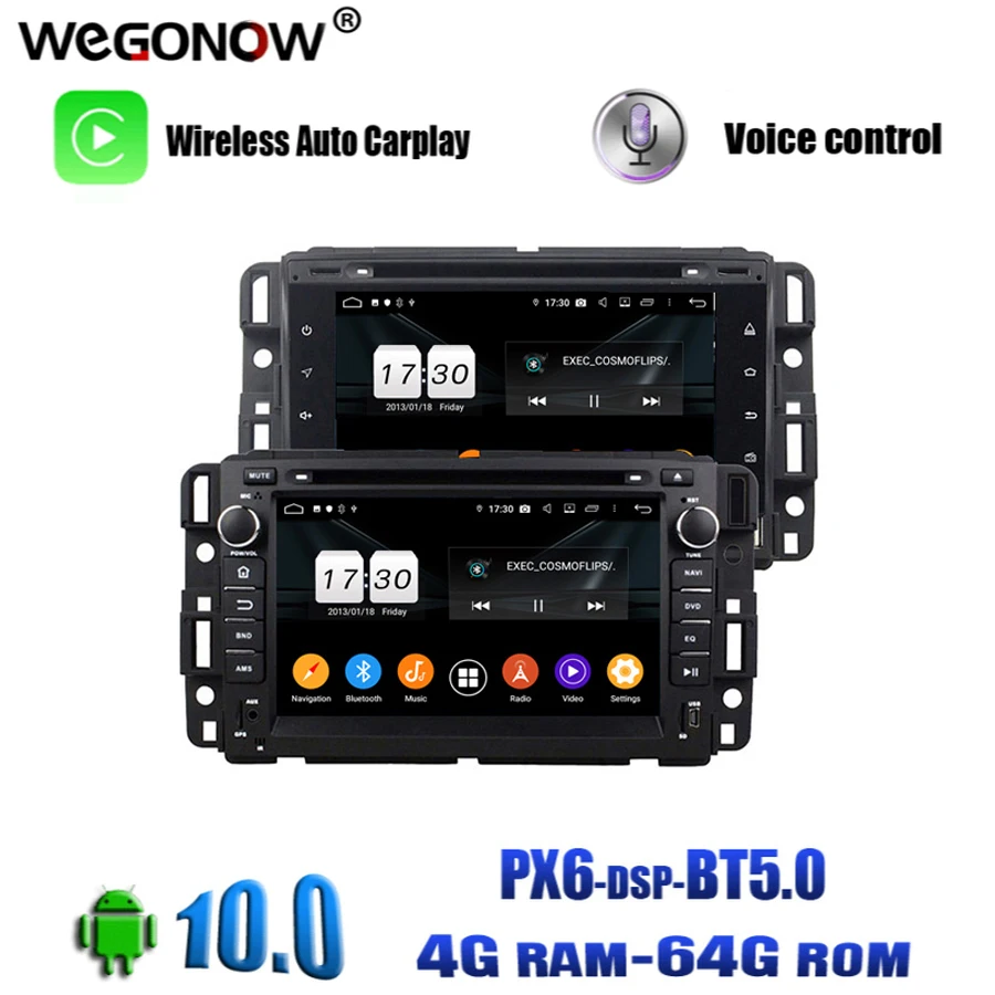 Автомобильный DVD плеер PX6 DSP IPS Android 10 0 Octa Core 4G 64 Гб ROM GPS Map RDS радио wifi Bluetooth 5 для GMC Yukon