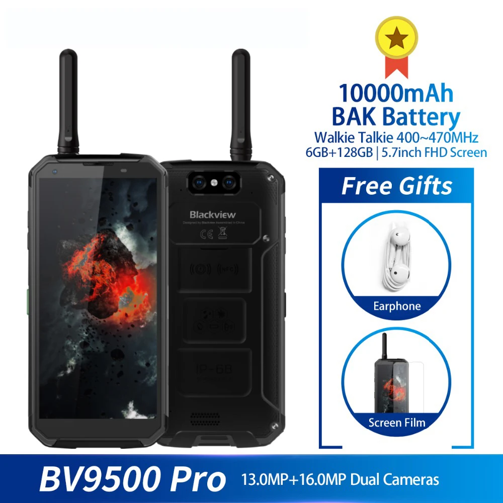 Смартфон Blackview BV9500 Pro водонепроницаемый телефон ОЗУ 6 Гб ПЗУ 128 восьмиядерный