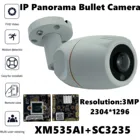 XM535AI + SC3235 панорама IP Открытый Металлическая Цилиндрическая камера видеонаблюдения рыбий глаз 3 Мп 2304*1296 H.265 инфракрасный irc-vms XMEYE ONVIF IP66 радиатор