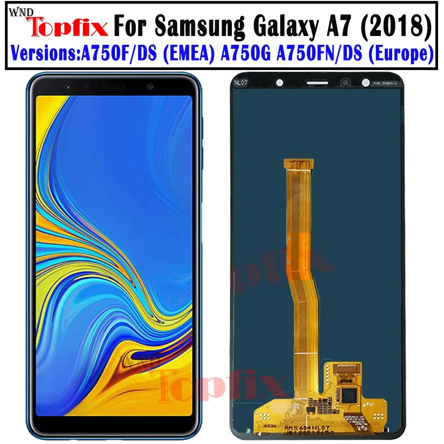 6 0 &quotдля SAMSUNG GALAXY A7 2018 LCD A750 A750F SM дисплей кодирующий преобразователь сенсорного