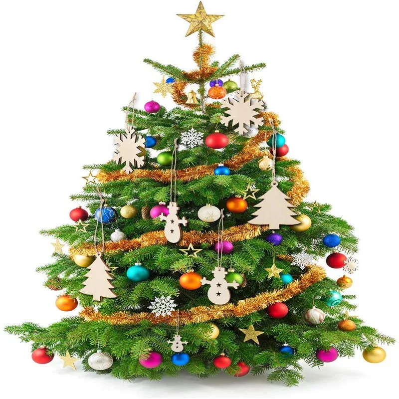 10 шт. Рождество древесной щепы елочные украшения Xmas подвесной кулон вечерние