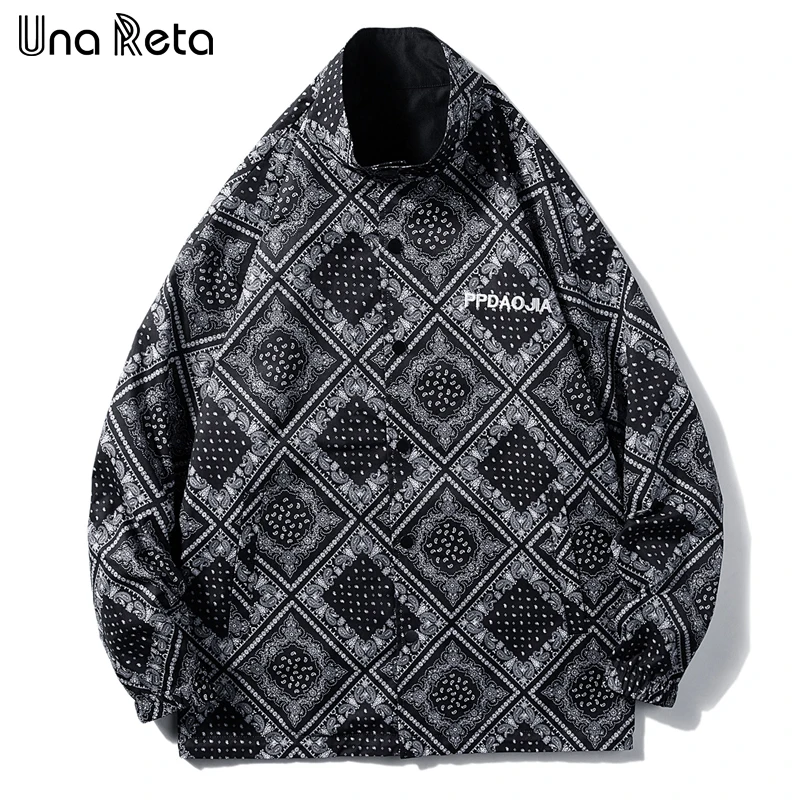 

Куртка Una Reta мужская двусторонняя, однобортная пиджак в стиле Харадзюку, свободная верхняя одежда в стиле хип-хоп, большие размеры, весна-осе...