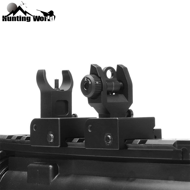 

Tactical Front Rear Iron Sight Folding Backup Rifle Scope Sight Picatinny rail mount for Hunting Airsoft AR15 Dropshipping
