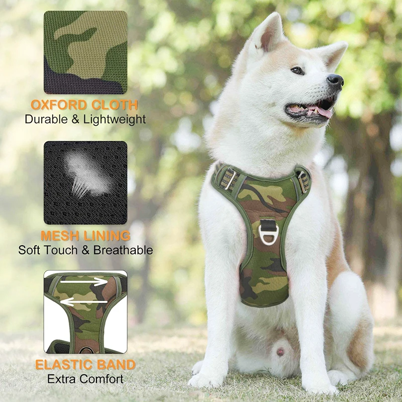Durable No Pull Pet Military K9 Dog Tactical Harness Vest Padded Reflective Training Quick Release For Large Medium | Дом и сад