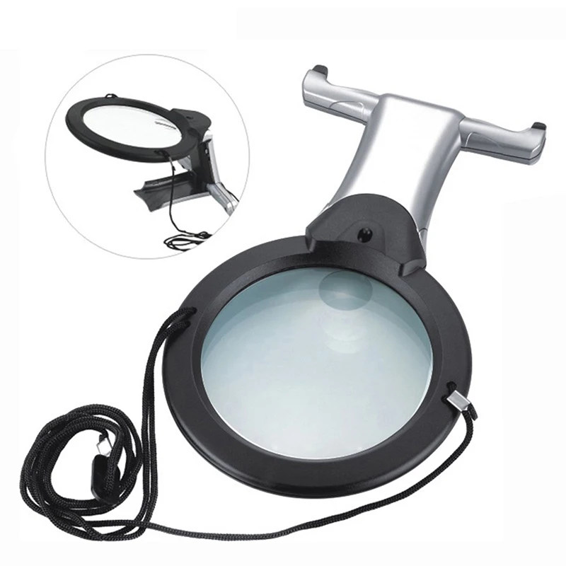 

Dual-Purpose Magnifier Large Hands Free Magnifying Glass Reading with Led Light 1pc LED Magnifier