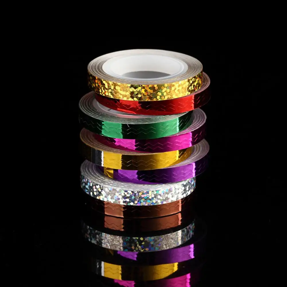 Хоббилана Фольга для ногтей Лазерная блестящая DIY Дизайн волнистая зачистки