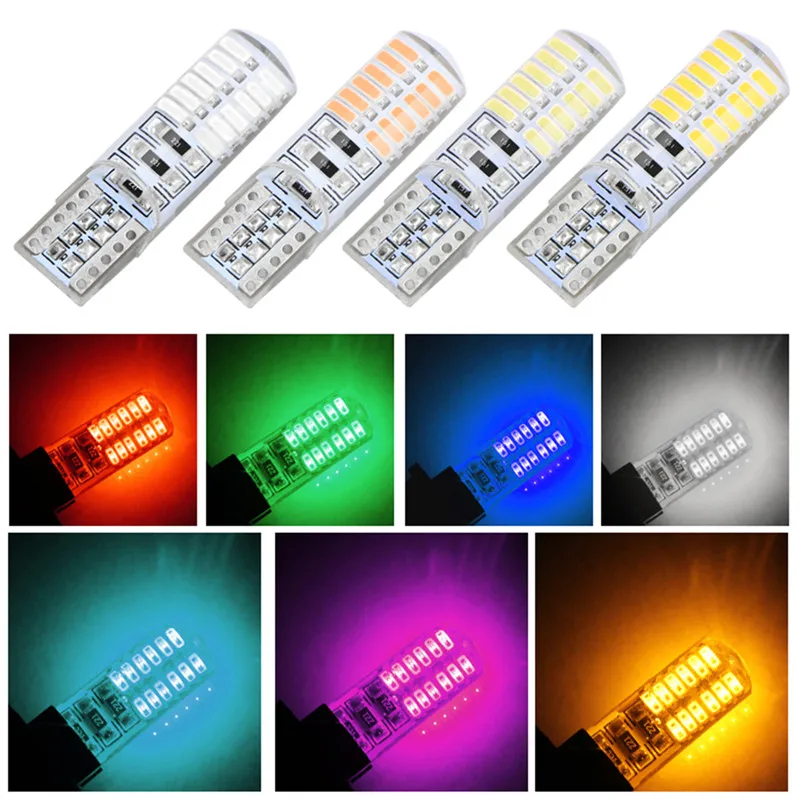 

T10 w5w 24SMD High Brightness Low Consumption Car LED Bulbs Canbus Auto Interior Silica Lamp Turn Signal Light