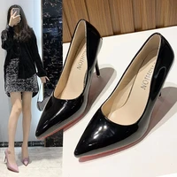 2021 new women yellow blue 10cm high heels pu leather female scarpins office pointed toe tacons pumps shoes plus size