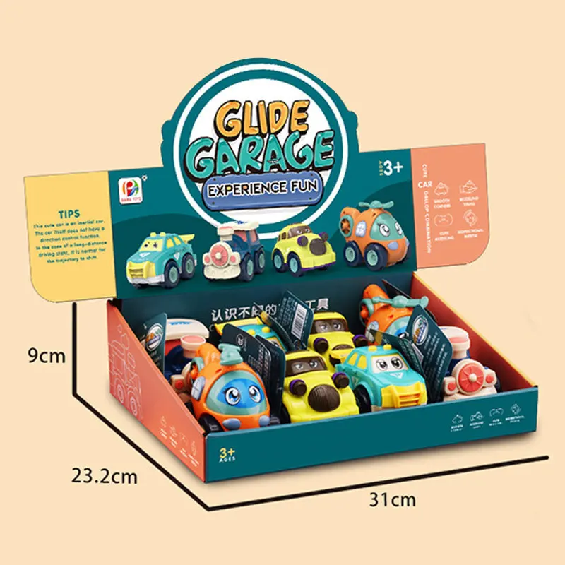 

New 8PCS Cartoon Car Model Two-way Inertia Cute Engineering Friction Car Kids Toys for Baby Boys Educational Birthday Gifts