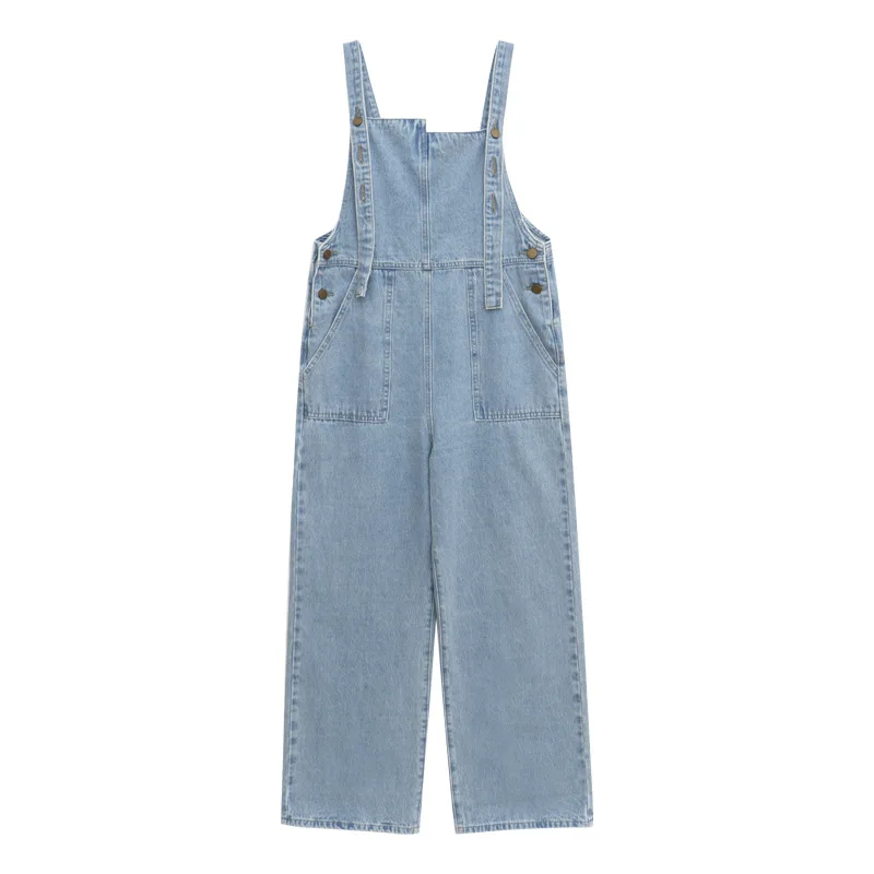 

Fashion Women Denim Jumpsuit Ladies Spring Fashion Loose Jeans Rompers Female Casual Plus Size Overall Playsuit With Pocket