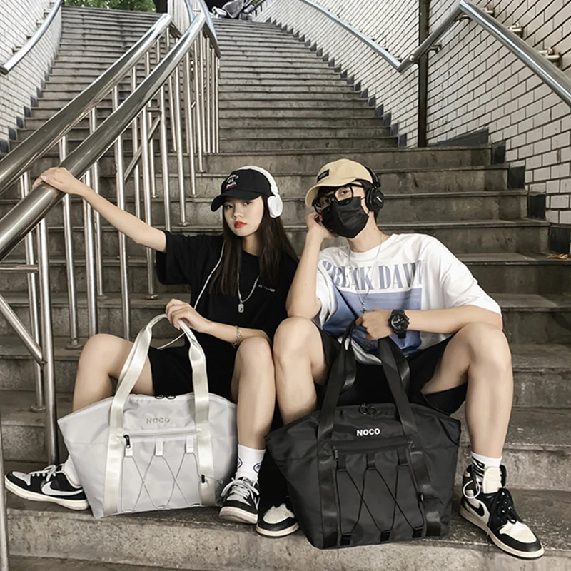 Pure Color Sports Travel Bag Women Large Capacity Portable Light Men's Bag Fitness Bag Women's Collection