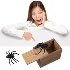 Жуткий Деревянный чехол в виде животного, паука, мыши на Хэллоуин, контейнер для розыгрышей, розыгрышей, удивительная пугающая коробка для игрушек, Забавный кричащий подарок для детей