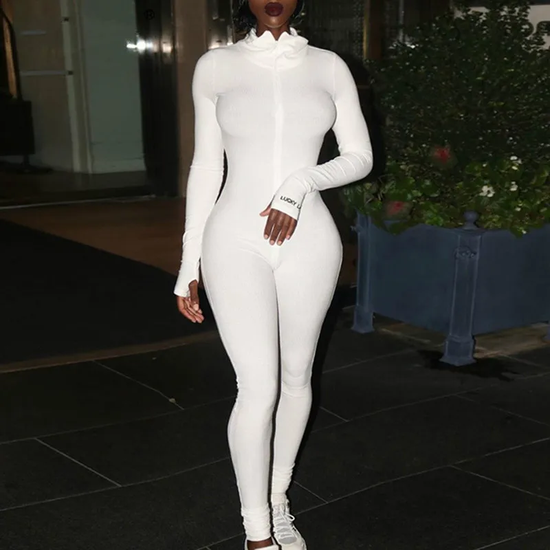 Женский спортивный комбинезон на молнии спереди с длинным рукавом| |