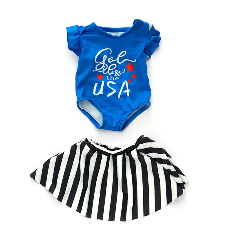 

Doll Clothes 43 Cm Baby Reborn Dolls Skirt Toys for Girls 18 Inch Baby Doll Suit Clothes Fashion American Girl Doll Accessories