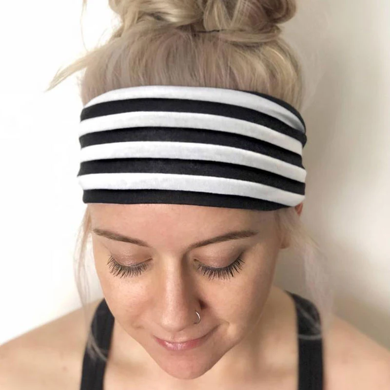 

Wide Turban Printed Sports Headband Hair Accessories Knotted Headwrap Elastic Hair Bands Women Headband Stretch Hairband