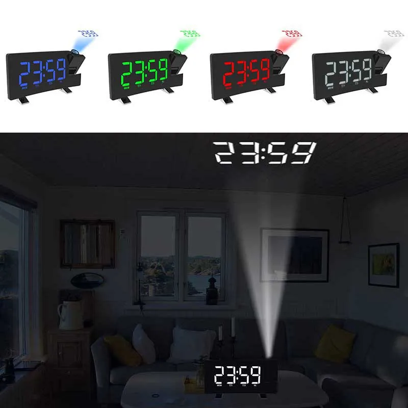 FM76 108 band Радио цифровые часы 8 дюймов светодиодный проектор Проекция Повтор