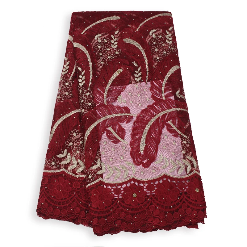 Bestway новейший Королевский синий африканский тюль кружевная ткань цветок лист