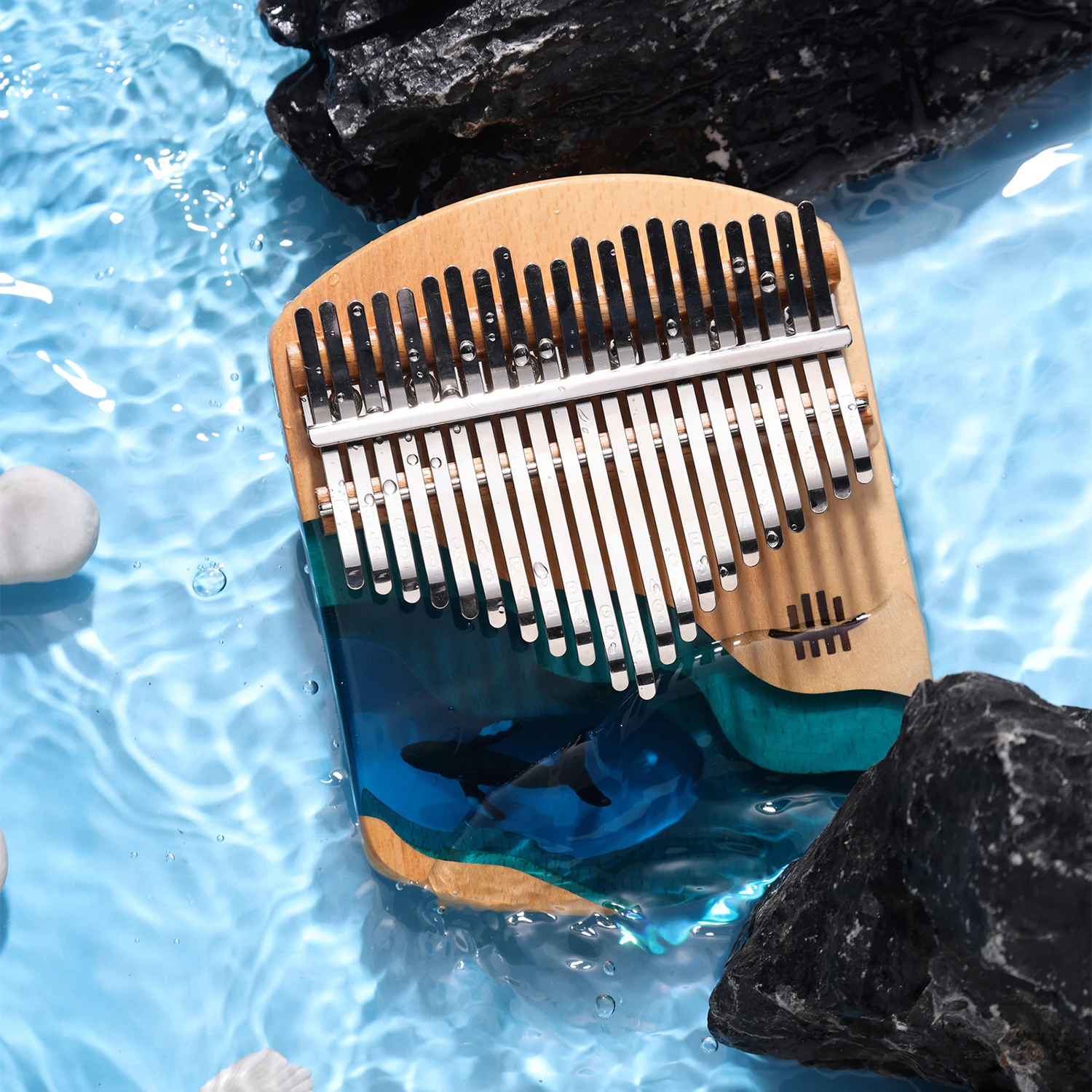 

Hluru 21 Keys Kalimba Thumb Piano Beech Wood Thumb Finger Piano Musical Instrument for Kid Beginners with Tuning Hammer Songbook