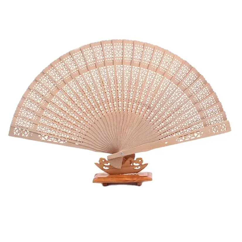 

Hollow Carving Wood Fan Foldable Hand Fan Chinese Vintage Ornaments For Home Desktop Decor Gift For Friends
