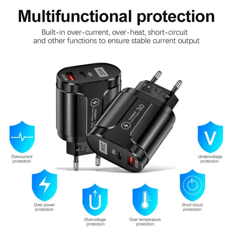 Зарядное устройство PD 20 Вт USB Type-C быстрая зарядка 3 0 для iPhone 12 11 Samsung Huawei Xiaomi
