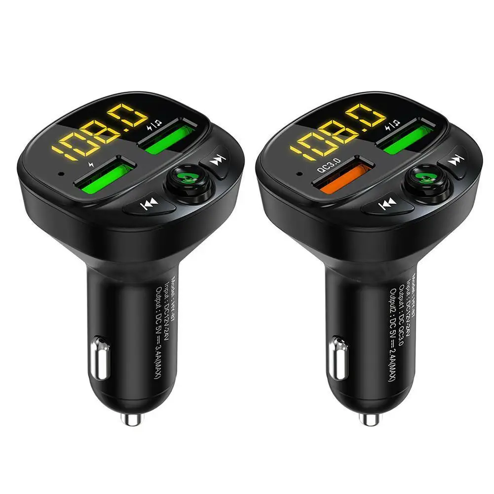 

FM Transmitter Bluetooth 5.0 Dual USB Car Charger Wireless TF Handsfree Adapter Car Driver Support Kit FM Card Radio USB I3V0